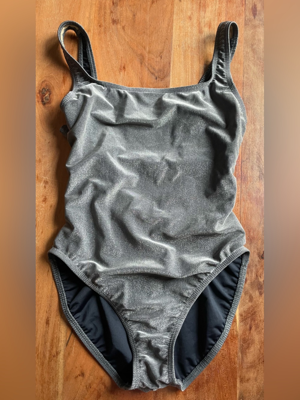 SPEEDO • ✨Vintage Metallic Shimmer Dark Silver One-Piece Swimsuit 🩶